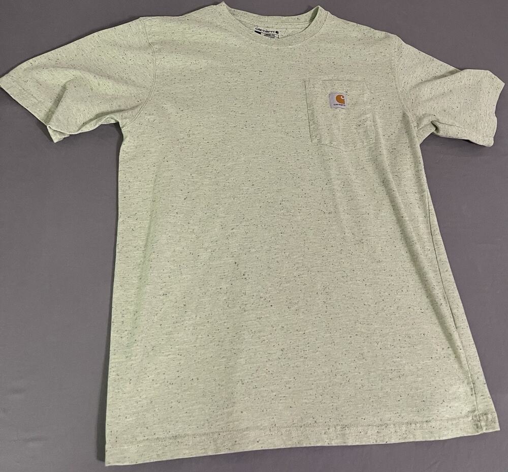 Carhartt K87 Workwear Pocket T Shirt Medium Green Heather Loose Fit Heavyweight
